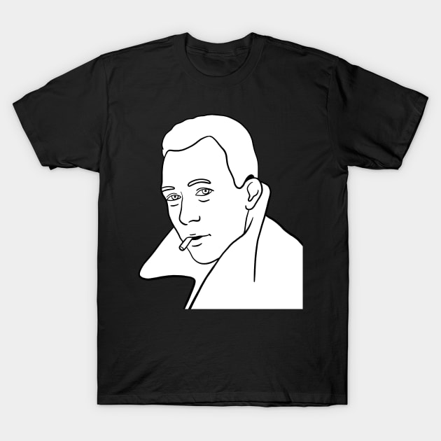 Albert Camus Minimal White Portrait T-Shirt by isstgeschichte